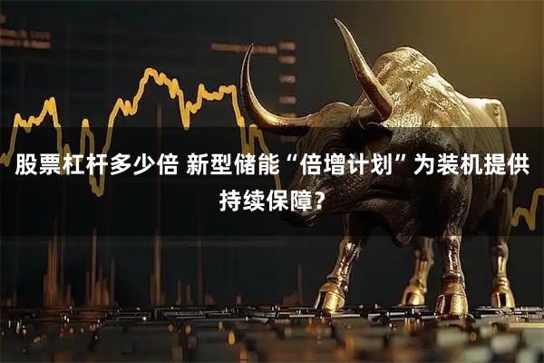 股票杠杆多少倍 新型储能“倍增计划”为装机提供持续保障？