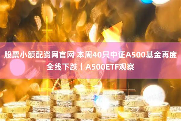 股票小额配资网官网 本周40只中证A500基金再度全线下跌丨A500ETF观察